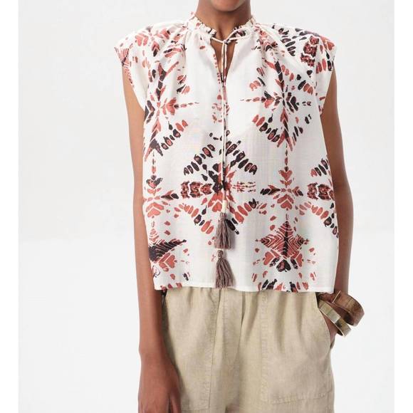 NEW MARIA CHER ceibo keyla cover up top in bordeaux shibori